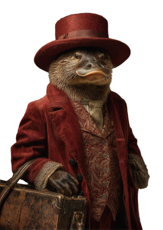 Gentleman Platypus Portrait V2 Vinyl Car Decal Sticker – Waterproof & UV-Resistant 8"