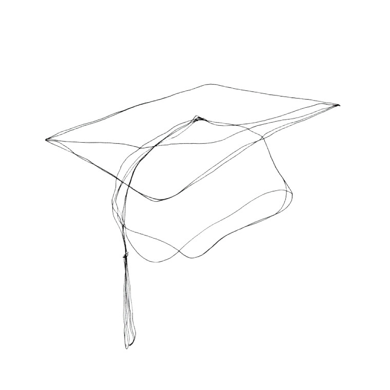 Graduation Cap V2 Vinyl Car Decal Sticker – Waterproof & UV-Resistant 8"