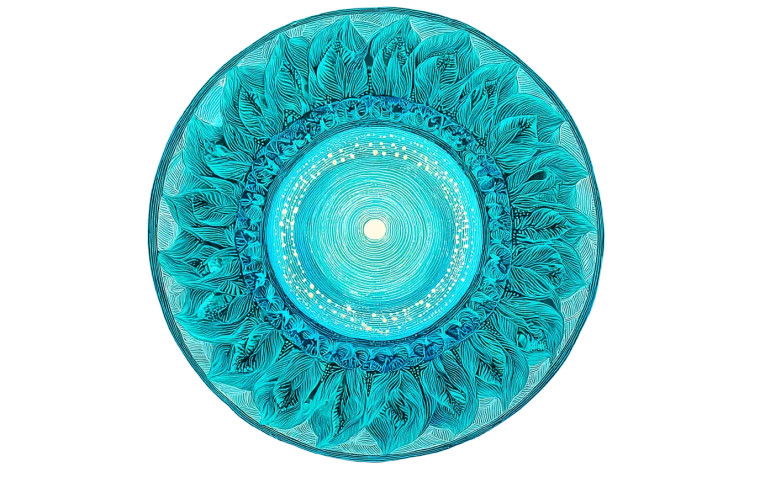 Glowing Pearl Mandala Vinyl Car Decal Sticker – Waterproof & UV-Resistant 8"