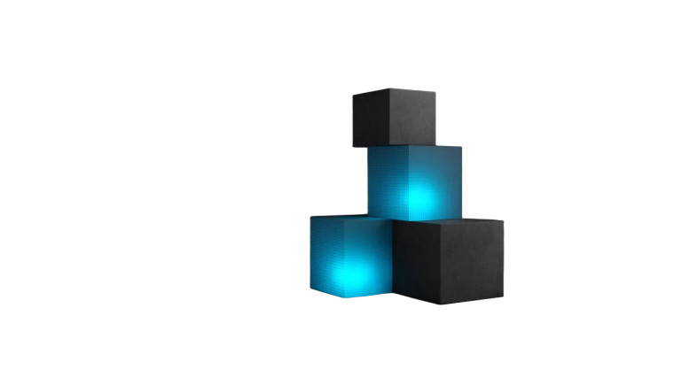 Glowing Blue Cubes Vinyl Car Decal Sticker – Waterproof & UV-Resistant 8"