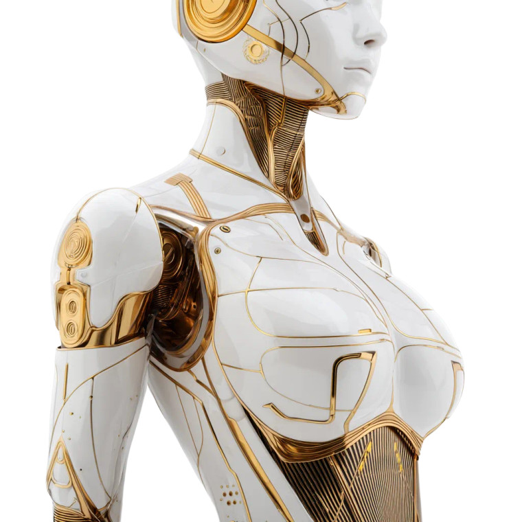 Futuristic Female Robot V3 Vinyl Car Decal Sticker – Waterproof & UV-Resistant 8"