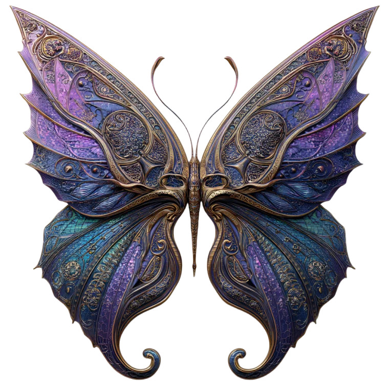 Biomechanical Butterfly Wings Vinyl Car Decal Sticker – Waterproof & UV-Resistant 8"