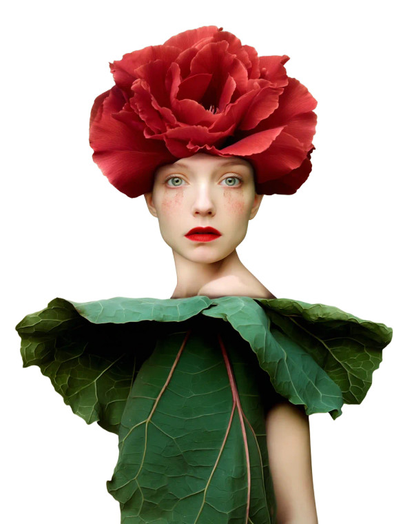 Surreal Flower Woman Vinyl Car Decal Sticker – Waterproof & UV-Resistant 8"