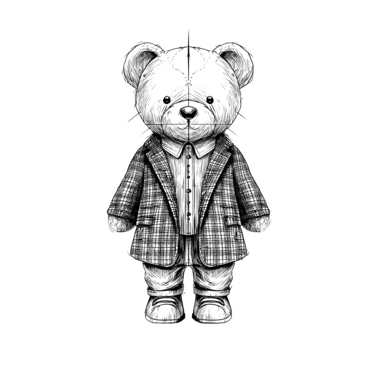 Cute Teddy Tattoo Vinyl Car Decal Sticker – Waterproof & UV-Resistant 8"