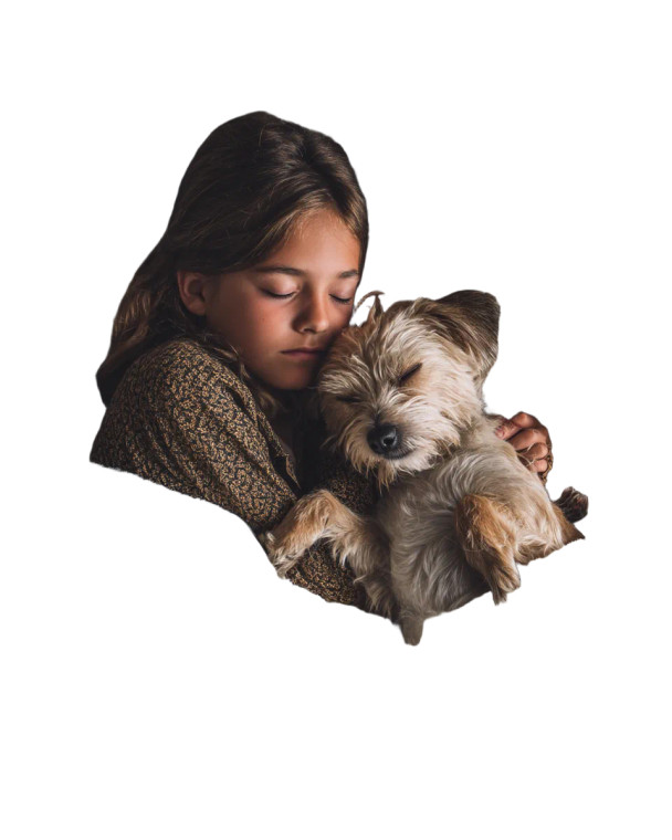 Sleeping Girl And Dog Vinyl Car Decal Sticker – Waterproof & UV-Resistant 8"