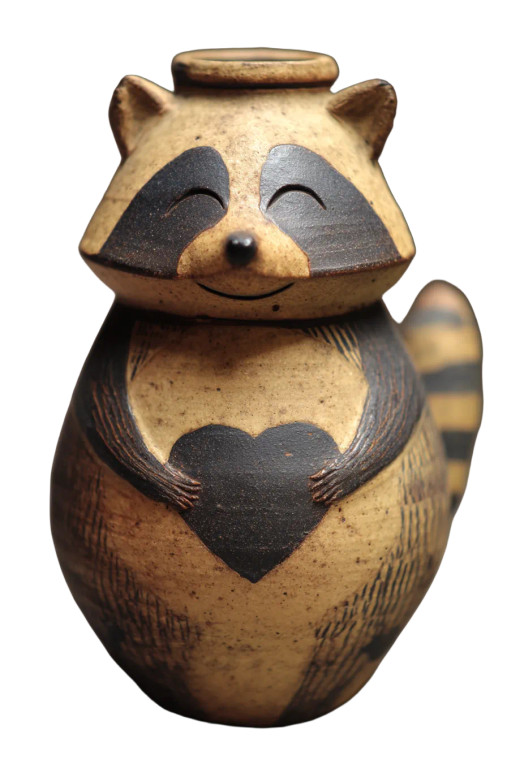 Heart Mark Raccoon Vinyl Car Decal Sticker – Waterproof & UV-Resistant 8"