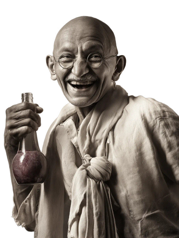 Gandhi With Beet Vinyl Car Decal Sticker – Waterproof & UV-Resistant 8"