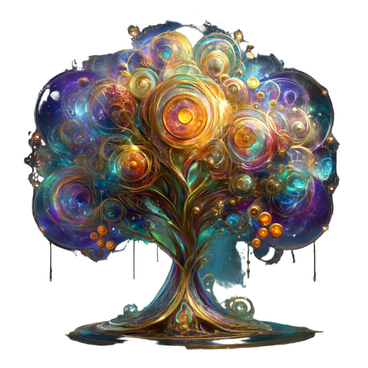 Glowing Cosmic Tree Vinyl Car Decal Sticker – Waterproof & UV-Resistant 8"