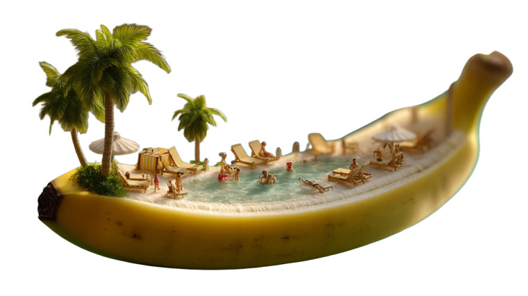 Banana Resort Vinyl Car Decal Sticker – Waterproof & UV-Resistant 8"