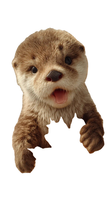 Baby Otter Yawning Vinyl Car Decal Sticker – Waterproof & UV-Resistant 8"