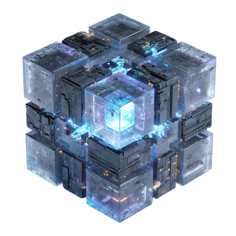 Futuristic Energy Cube Vinyl Car Decal Sticker – Waterproof & UV-Resistant 8"