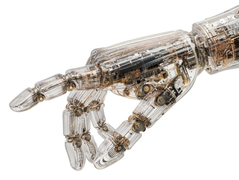 Transparent Robotic Hand Vinyl Car Decal Sticker – Waterproof & UV-Resistant 8"