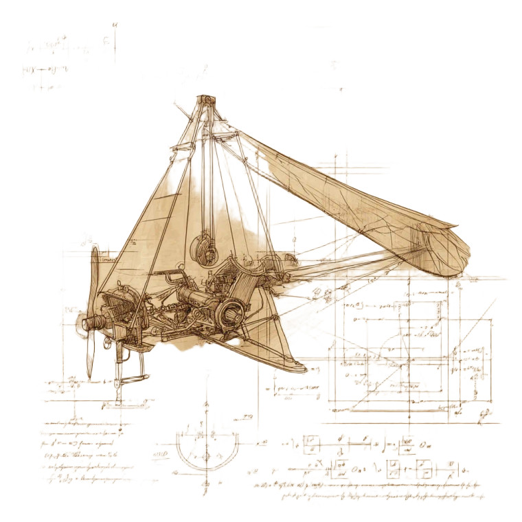 Retro Flying Machine Vinyl Car Decal Sticker – Waterproof & UV-Resistant 8"