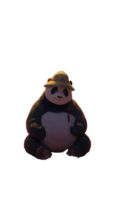 Hip-Hop Panda Dining Vinyl Car Decal Sticker – Waterproof & UV-Resistant 8"