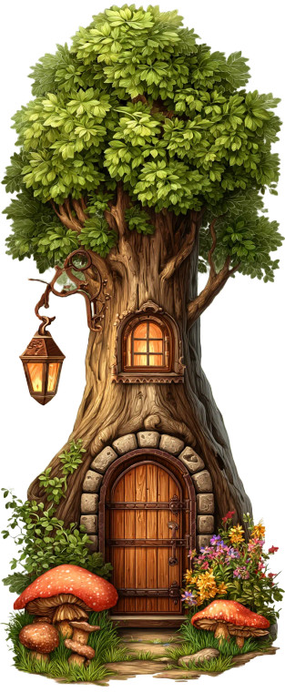 Magical Fairyland Tree Vinyl Car Decal Sticker – Waterproof & UV-Resistant 8"