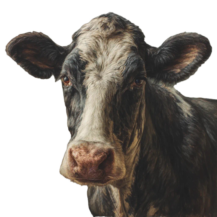 Cow Portrait Vinyl Car Decal Sticker – Waterproof & UV-Resistant 8"