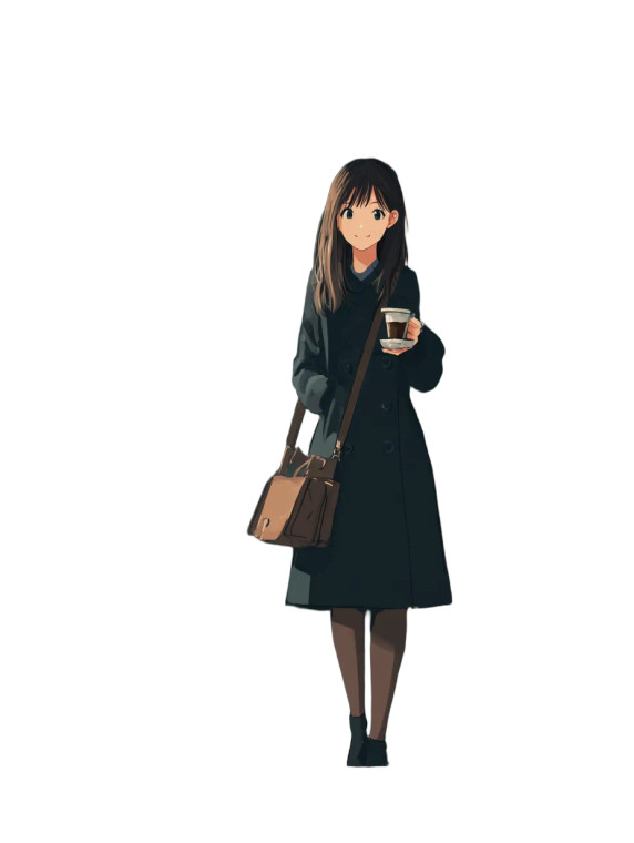 Anime Coffee Girl Vinyl Car Decal Sticker – Waterproof & UV-Resistant 8"