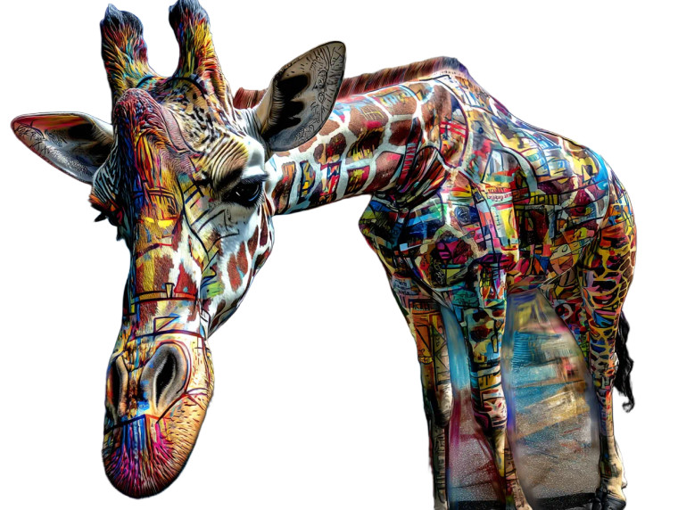 Giraffe Britto Picasso Vinyl Car Decal Sticker – Waterproof & UV-Resistant 8"