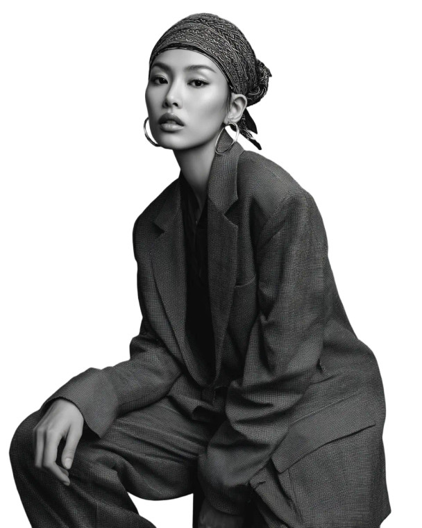 Asian Model Editorial Vinyl Car Decal Sticker – Waterproof & UV-Resistant 8"