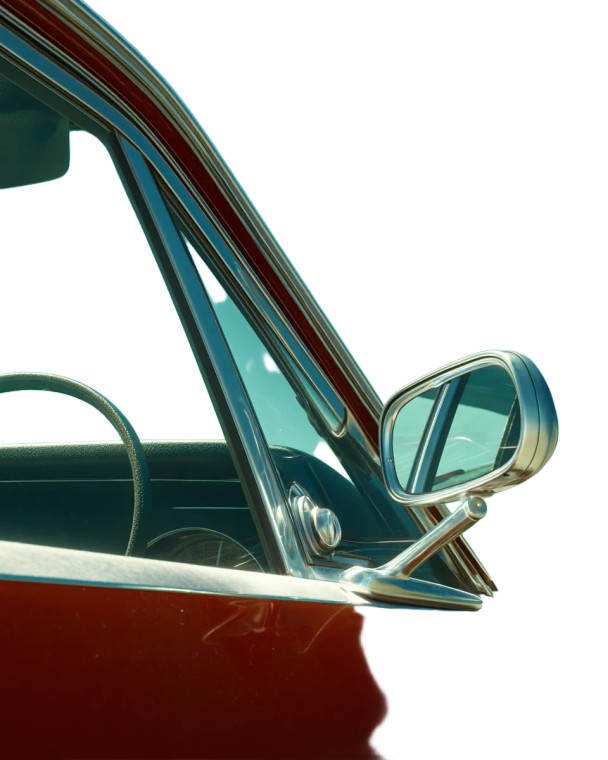 Vintage Car Mirror Vinyl Car Decal Sticker – Waterproof & UV-Resistant 8"