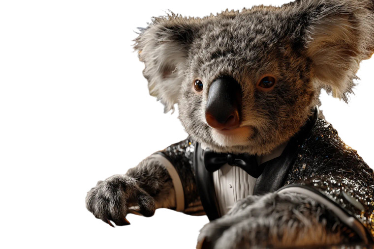 Tuxedo Koala Vinyl Car Decal Sticker – Waterproof & UV-Resistant 8"