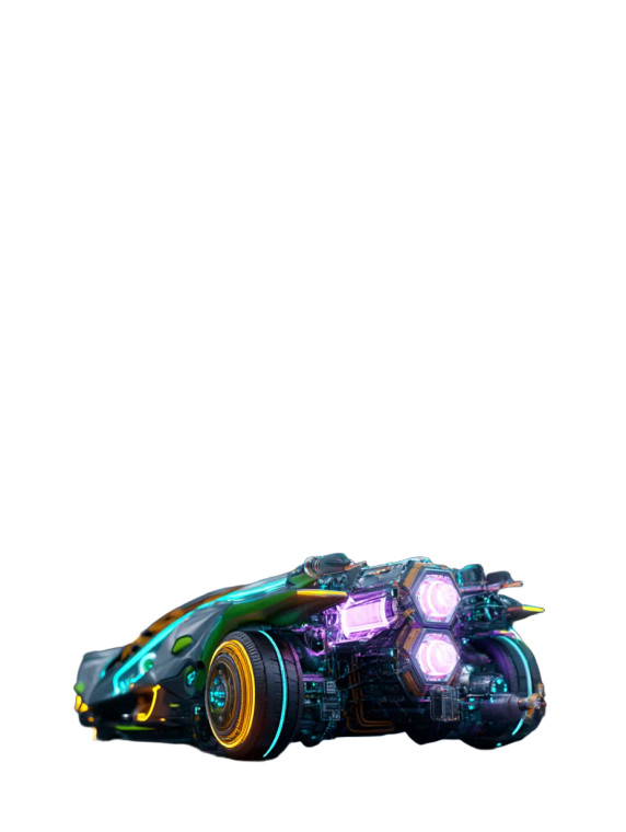 Cyberpunk Spacecraft Concept Vinyl Car Decal Sticker – Waterproof & UV-Resistant 8"