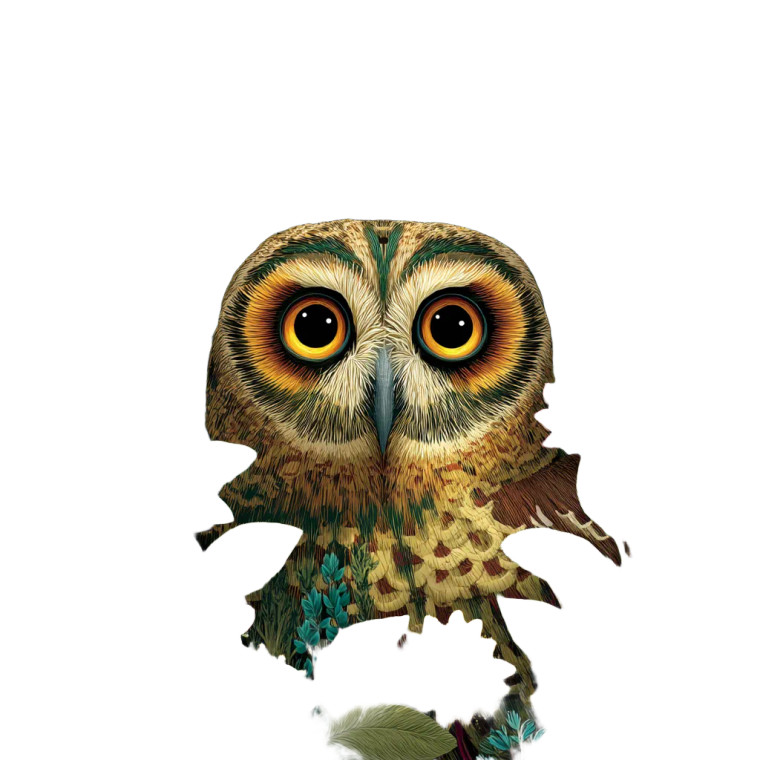 Vibrant Owl Portrait Vinyl Car Decal Sticker – Waterproof & UV-Resistant 8"