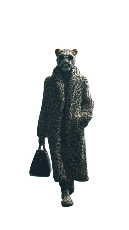 Upright Leopard Fashion Vinyl Car Decal Sticker – Waterproof & UV-Resistant 8"