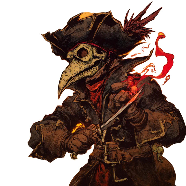 Plague Doctor Pirate Vinyl Car Decal Sticker – Waterproof & UV-Resistant 8"