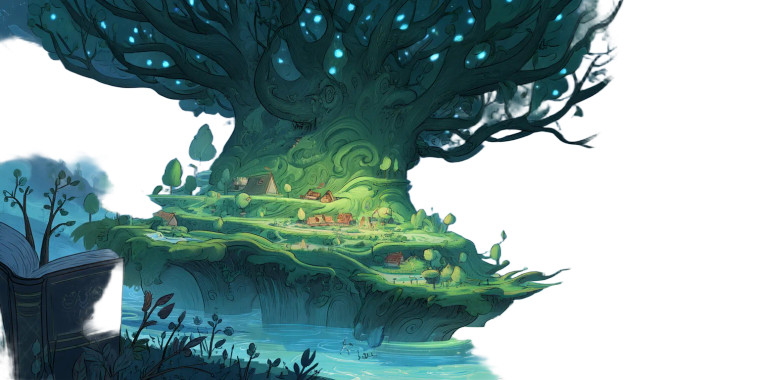 Magical Elf City Tree Vinyl Car Decal Sticker – Waterproof & UV-Resistant 8"