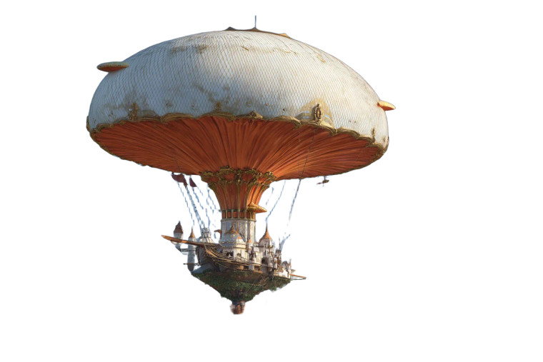 Fantasy Airship Vinyl Car Decal Sticker – Waterproof & UV-Resistant 8"