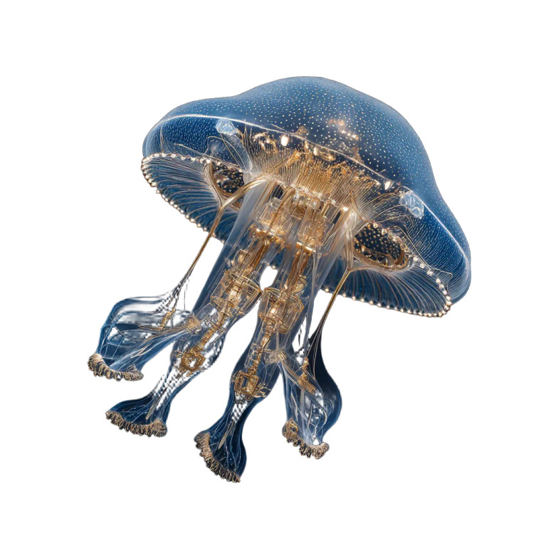 Ethereal Mechanical Jellyfish Vinyl Car Decal Sticker – Waterproof & UV-Resistant 8"