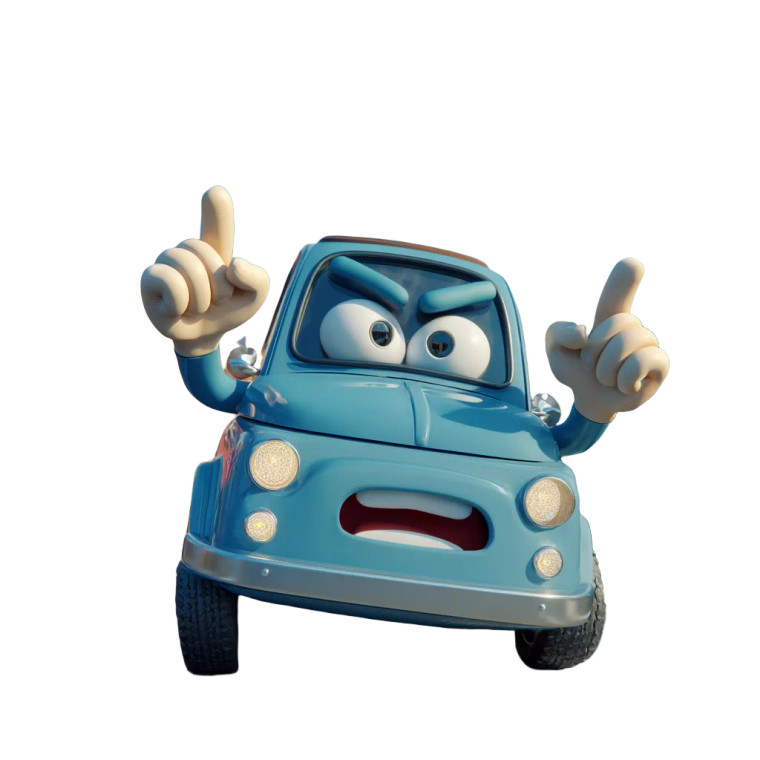 Angry Italian Car Vinyl Car Decal Sticker – Waterproof & UV-Resistant 8"