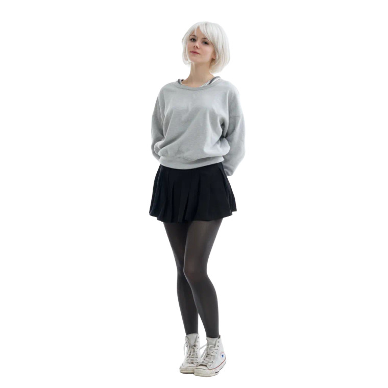 Platinum-Haired Young Woman Vinyl Car Decal Sticker – Waterproof & UV-Resistant 8"