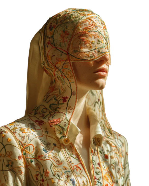 Embroidered Mask Portrait Vinyl Car Decal Sticker – Waterproof & UV-Resistant 8"