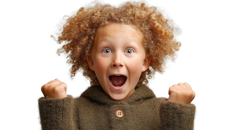 Excited Child Vinyl Car Decal Sticker – Waterproof & UV-Resistant 8"