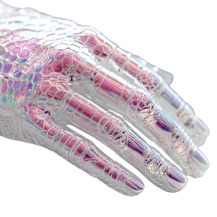 Iridescent Webbed Hand Vinyl Car Decal Sticker – Waterproof & UV-Resistant 8"