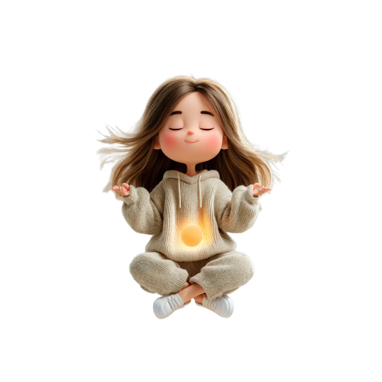 Blissful Chibi Light Vinyl Car Decal Sticker – Waterproof & UV-Resistant 8"