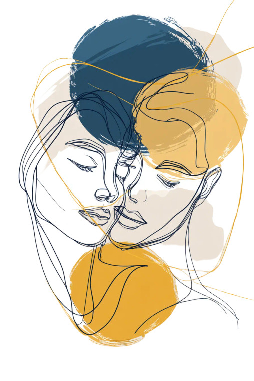 Abstract Couple Drawing Vinyl Car Decal Sticker – Waterproof & UV-Resistant 8"