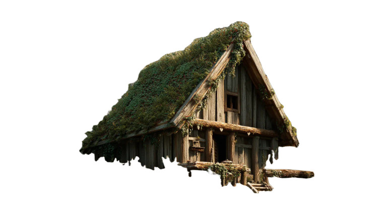 Medieval Forest Cabin Vinyl Car Decal Sticker – Waterproof & UV-Resistant 8"