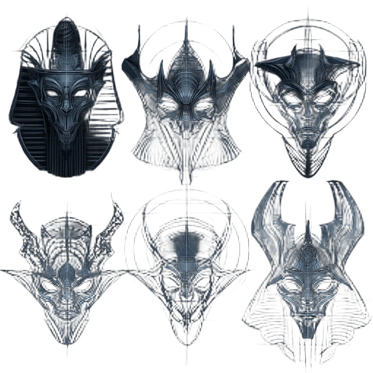 Egyptian Mask Blueprints Vinyl Car Decal Sticker – Waterproof & UV-Resistant 8"