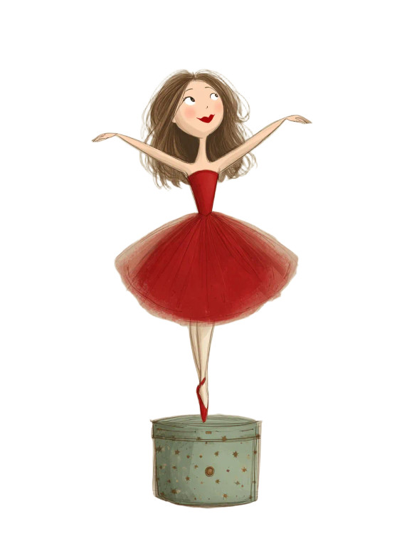 Ballerina On Music Box Vinyl Car Decal Sticker – Waterproof & UV-Resistant 8"