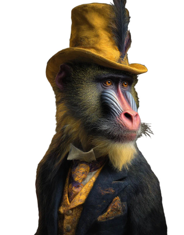 Mandrill In Suit Vinyl Car Decal Sticker – Waterproof & UV-Resistant 8"