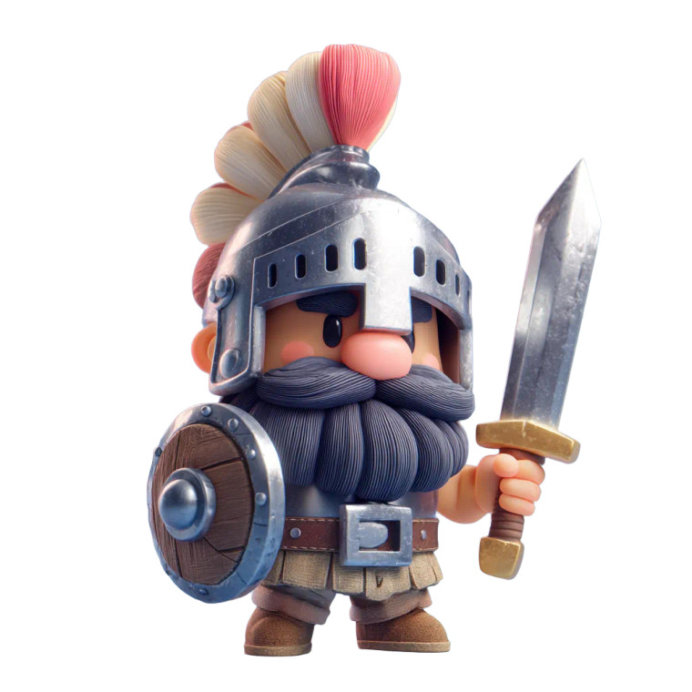 Cartoonish Knight Vinyl Car Decal Sticker – Waterproof & UV-Resistant 8"