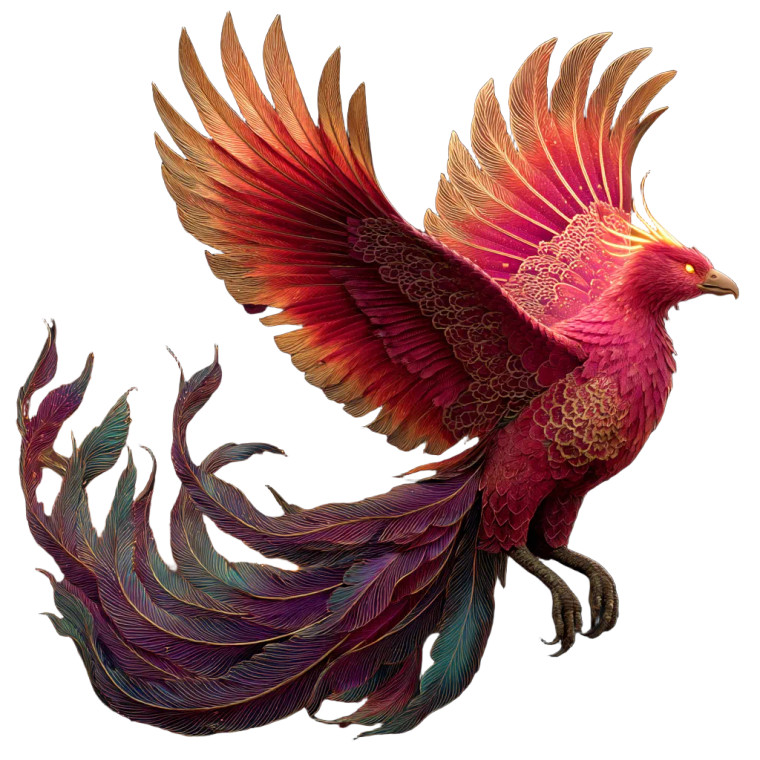 Majestic Fire Phoenix V2 Vinyl Car Decal Sticker – Waterproof & UV-Resistant 8"