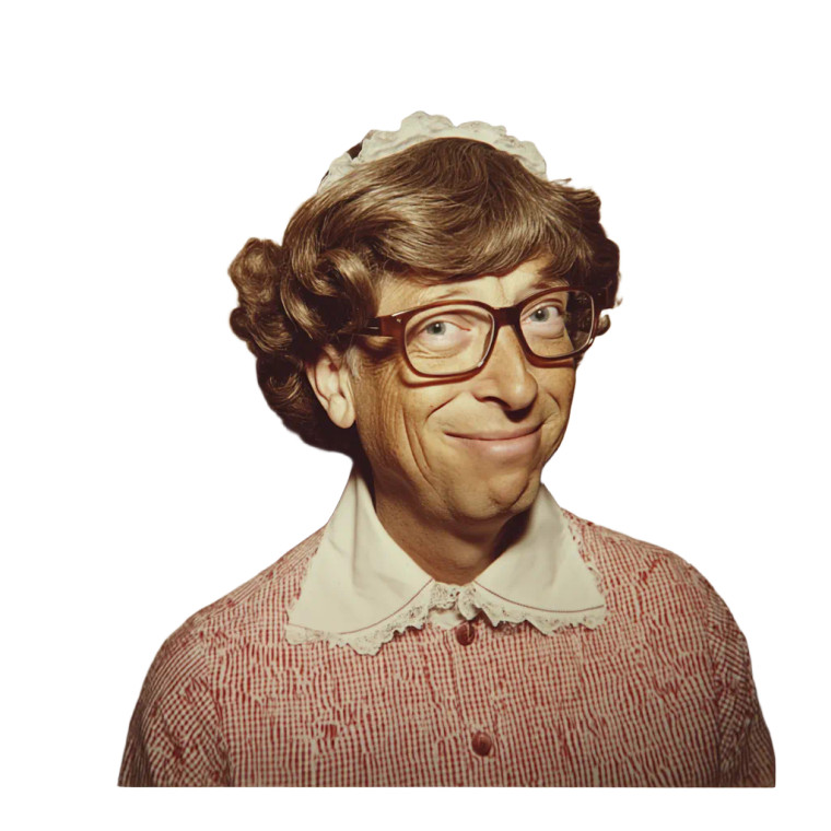 Bill Gates Crossdressing Vinyl Car Decal Sticker – Waterproof & UV-Resistant 8"