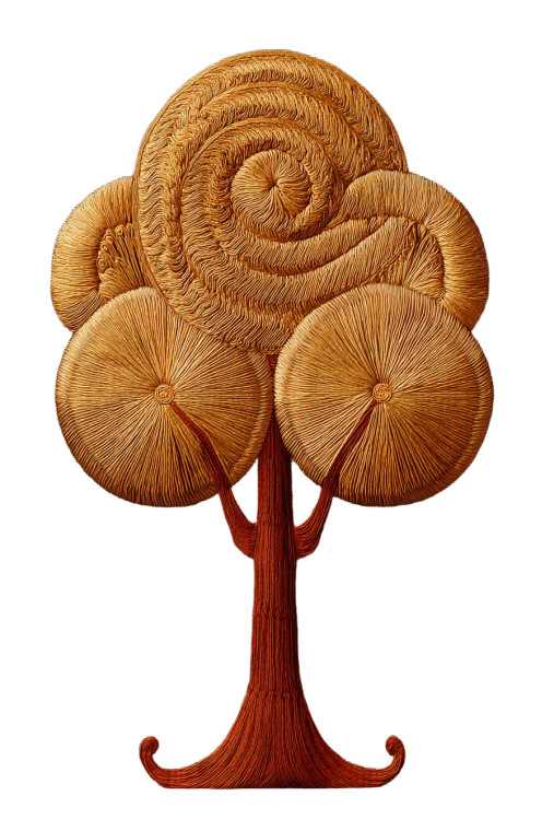 Golden Spiral Tree Vinyl Car Decal Sticker – Waterproof & UV-Resistant 8"