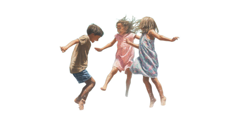 Children Playing Joyfully Vinyl Car Decal Sticker – Waterproof & UV-Resistant 8"