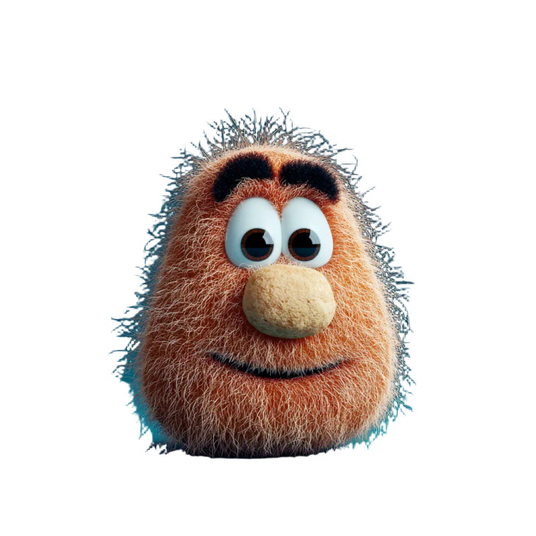 Fuzzy Potato Vinyl Car Decal Sticker – Waterproof & UV-Resistant 8"
