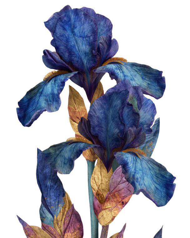 Vintage Iris Art Vinyl Car Decal Sticker – Waterproof & UV-Resistant 8"